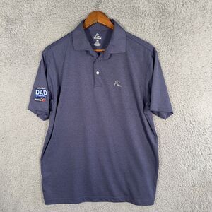 Rhoback Shirt Mens Medium Blue Golf Polo Short Sleeve Stretch Performance
